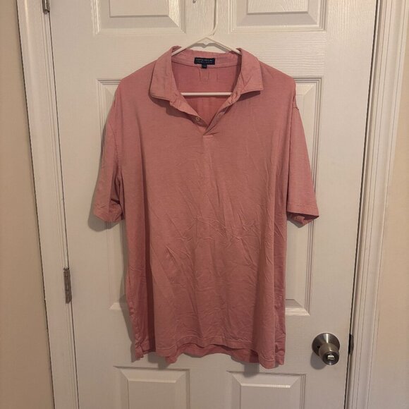 Peter Millar Other - Peter Millar Crown Crafted Polo Shirt Peach Coral Short Sleeve Mens XL Golf Hike